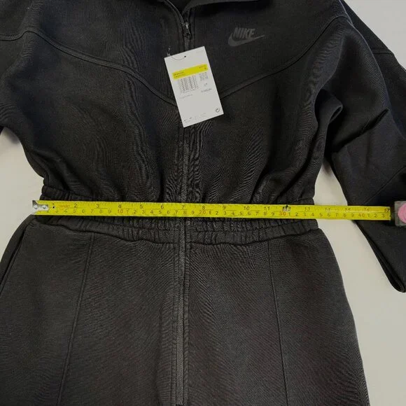 MSRP$ 185 Women's Small - NIKE Sportswear Tech Fleece Windrunner Jumpsuit-Black - Picture 6 of 13